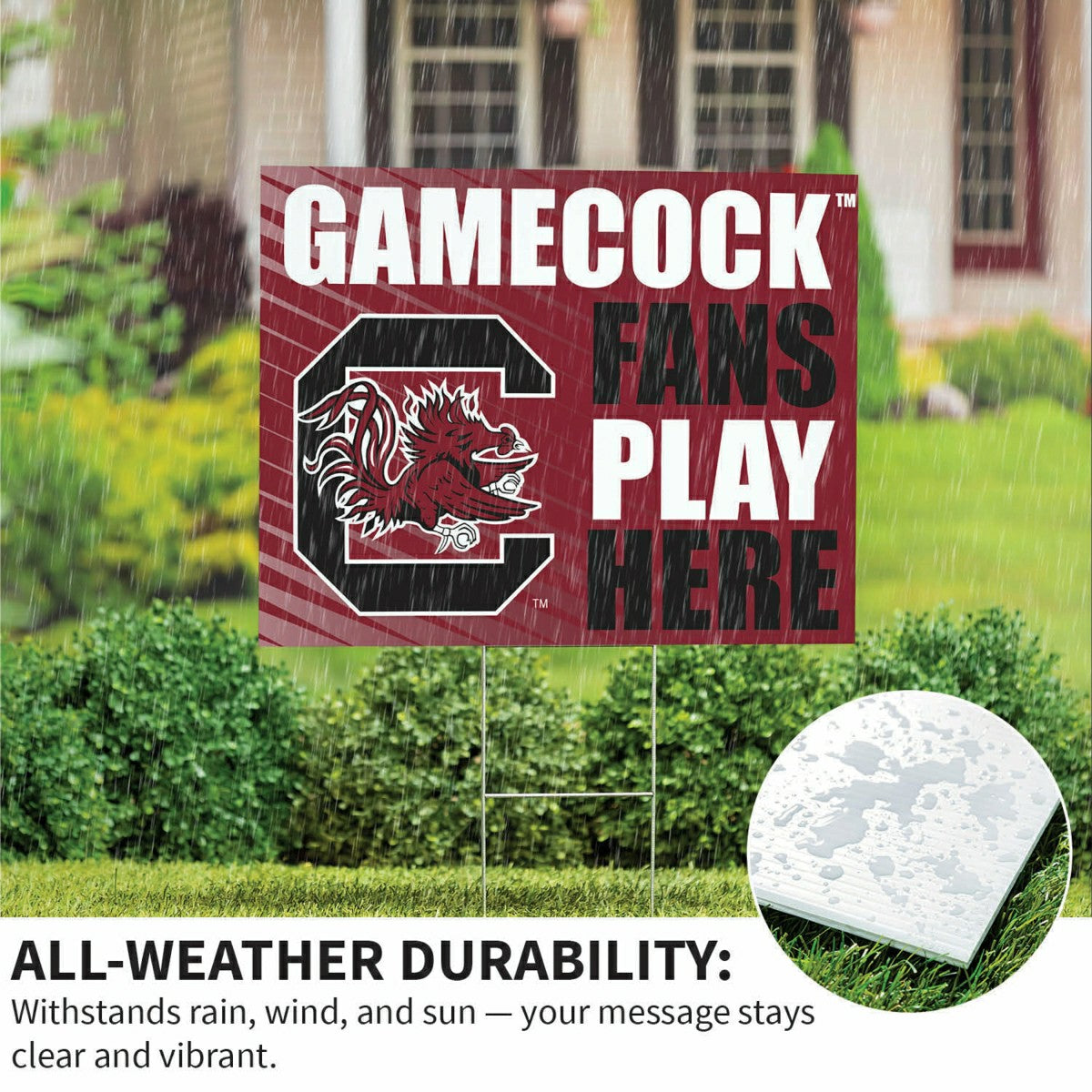 University of South Carolina Coroplast Yard Sign "Fans Play Here" - Collegiate Home