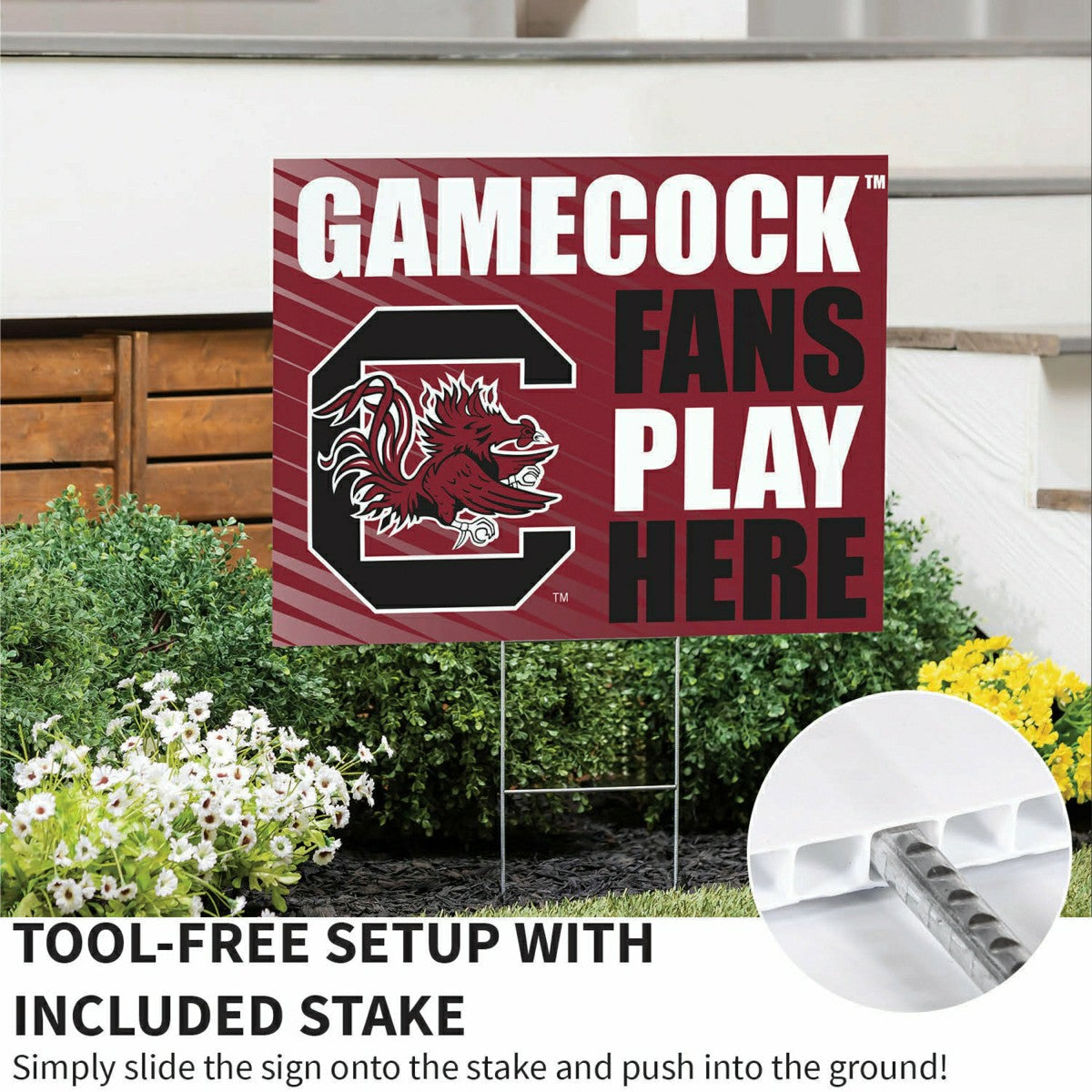 University of South Carolina Coroplast Yard Sign "Fans Play Here" - Collegiate Home