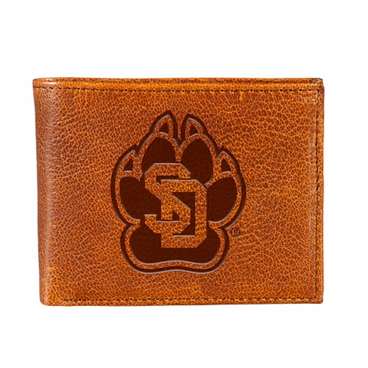 University of South Dakota, Embossed 100% Genuine Tumbled Leather Pass - Collegiate Home