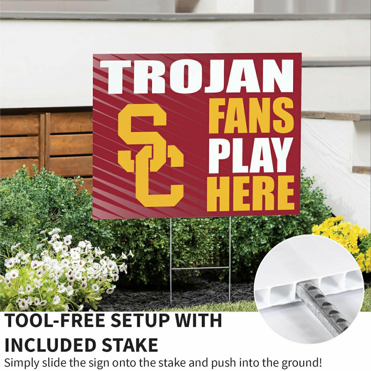 University of Southern California Coroplast Yard Sign "Fans Play Here" - Collegiate Home