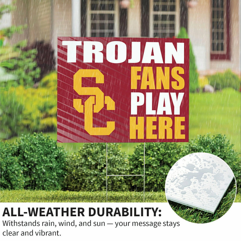 University of Southern California Coroplast Yard Sign "Fans Play Here" - Collegiate Home