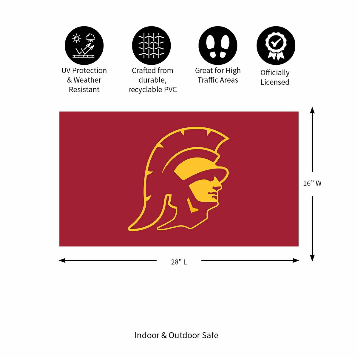 Full Color PVC Mat, 16" x 28", University of Southern California - Collegiate