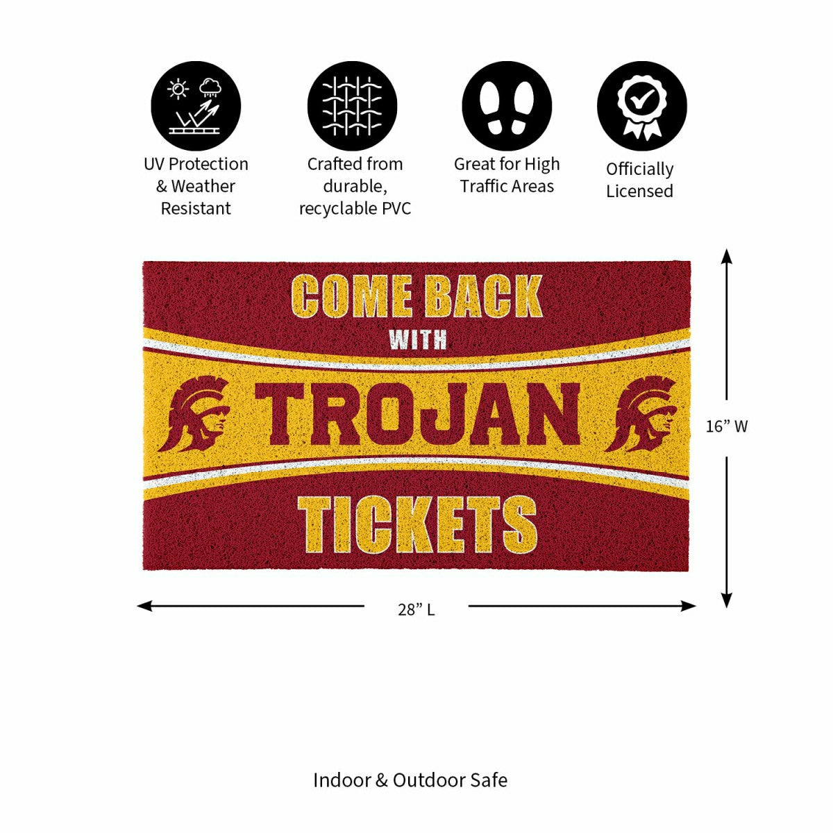 28" x 16" PVC Trapper Mat, Come Back with Tickets, University of South - Collegiate