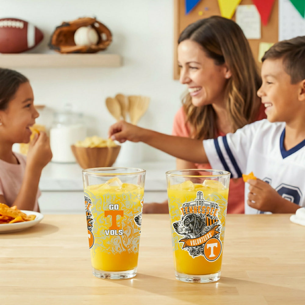University of Tennessee 16oz Glass pint, Set of 2 - Collegiate Home
