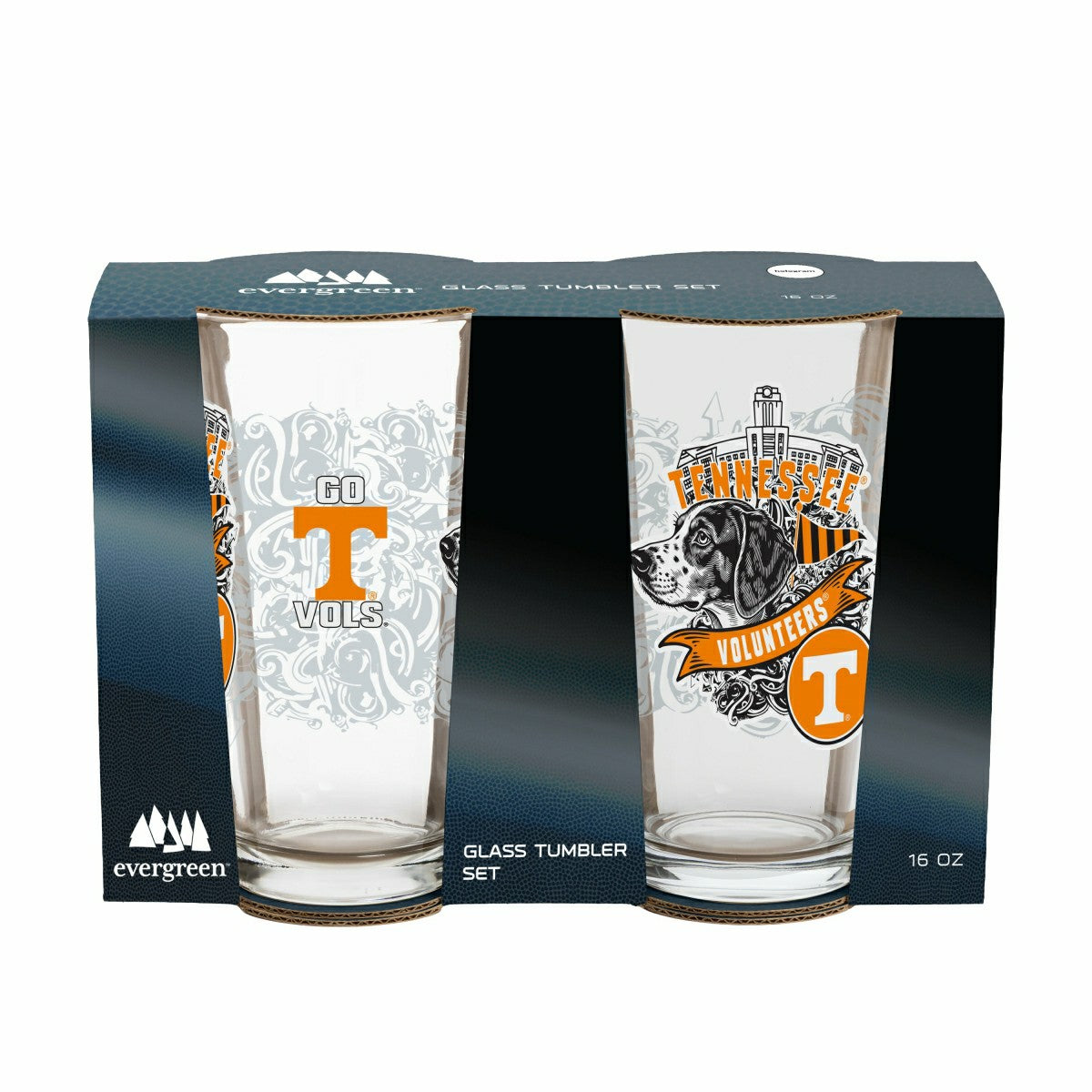 University of Tennessee 16oz Glass pint, Set of 2 - Collegiate Home