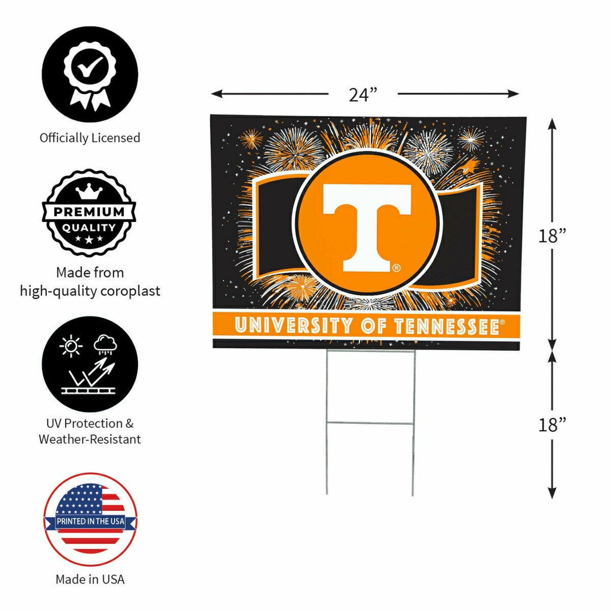 University of Tennessee Yard Sign Patriotic - Collegiate Home