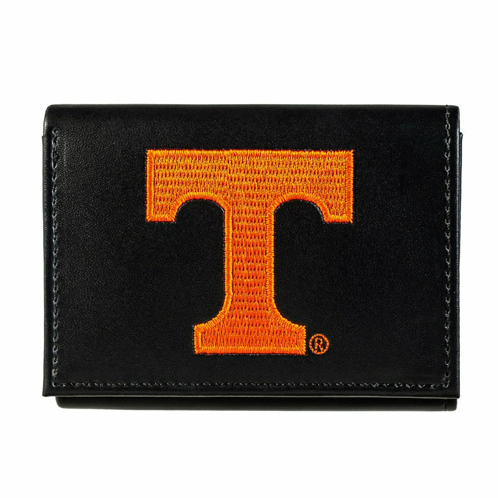 University of Tennessee Black Tri-Fold Embroidered Wallet w/ RFID Blocking - Collegiate Home