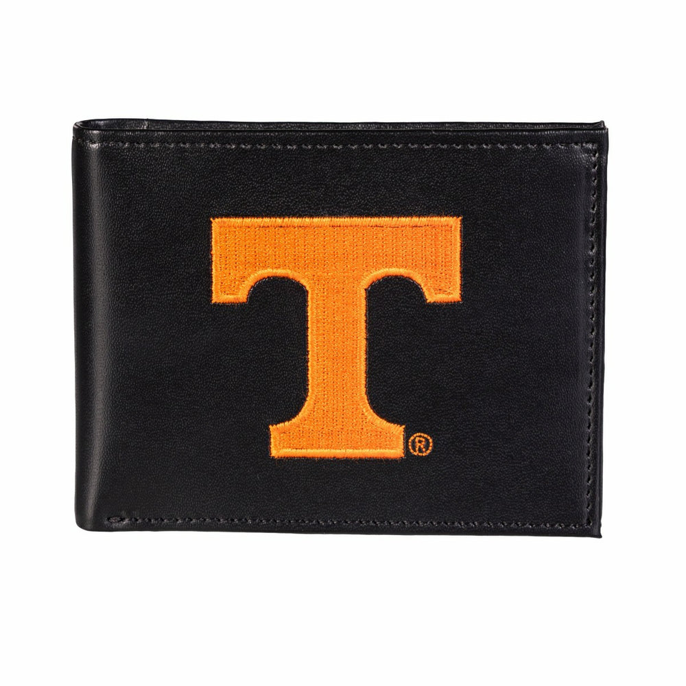 University of Tennessee Black Bi-Fold Embroidered Wallet w/ RFID Blocking - Collegiate Home