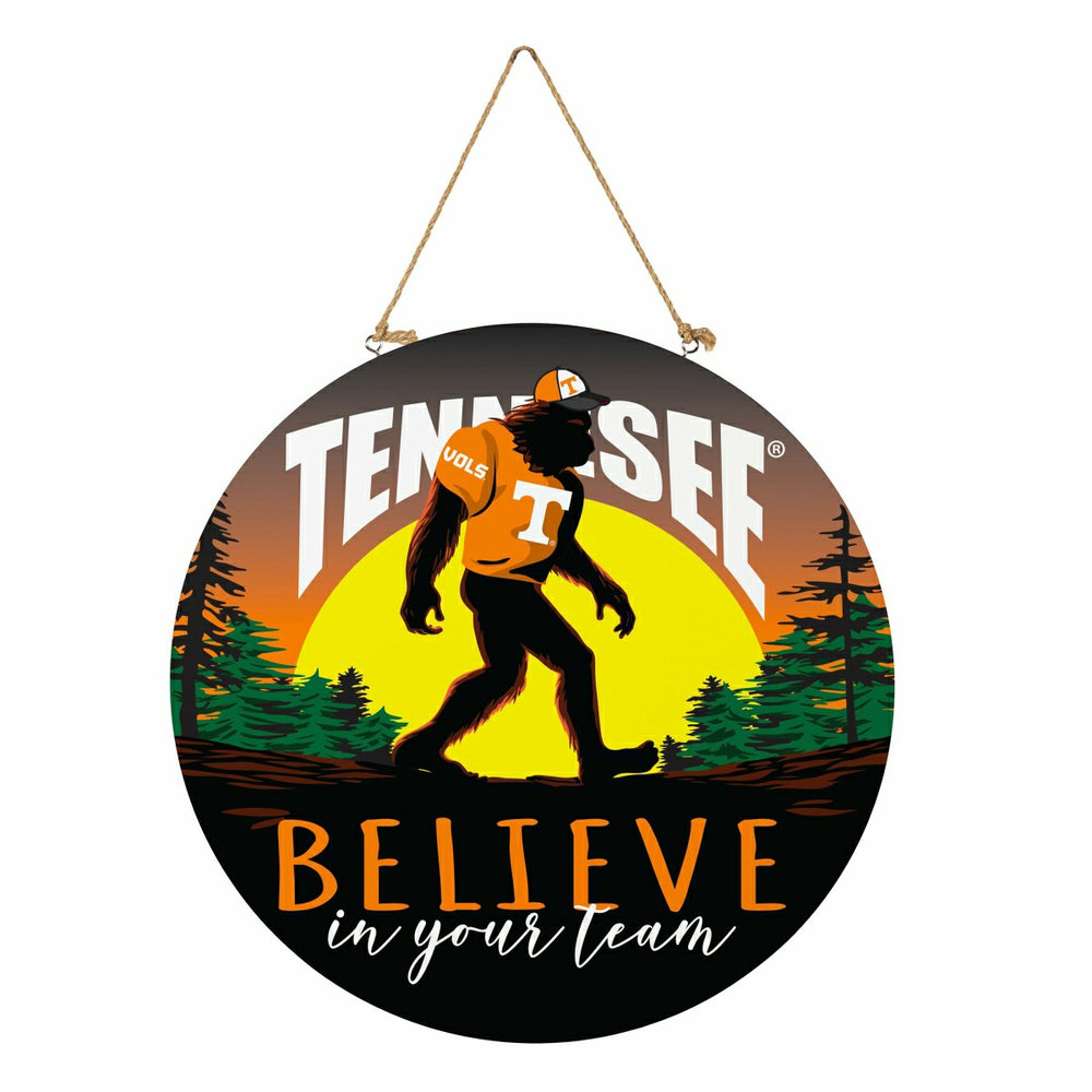 University of Tennessee Bigfoot Round Door Décor with Hanging Rope, 18 - Collegiate Home
