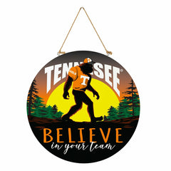 University of Tennessee Bigfoot Round Door Décor with Hanging Rope, 18 - Collegiate Home