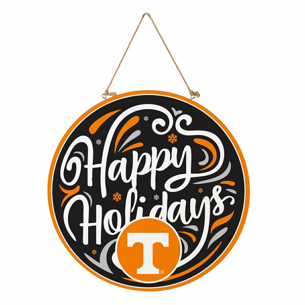 University of Tennessee Holiday Round Door Décor with Hanging Rope, 18 - Collegiate Home
