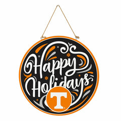 University of Tennessee Holiday Round Door Décor with Hanging Rope, 18 - Collegiate Home