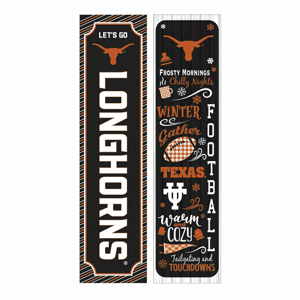 46" Double Sided Leaner, University of Texas, Winter Seasonal - Collegiate Home
