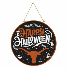 University of Texas Halloween Round Door Décor with Hanging Rope, 18x1 - Collegiate Home