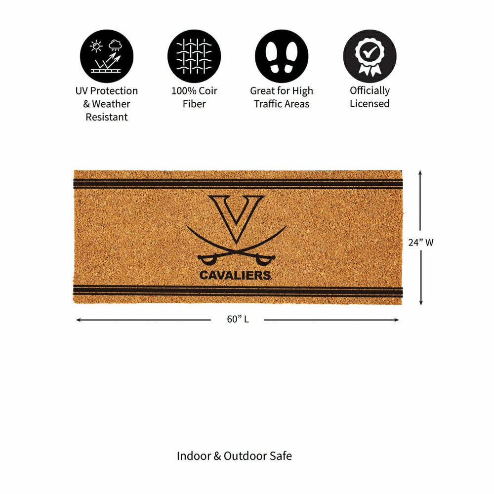 University of Virginia Extra Large One Color Coir Mat, 60"x24" - Collegiate