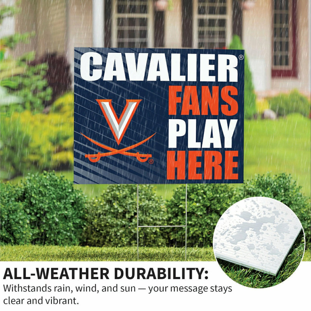 University of Virginia Coroplast Yard Sign "Fans Play Here" - Collegiate Home