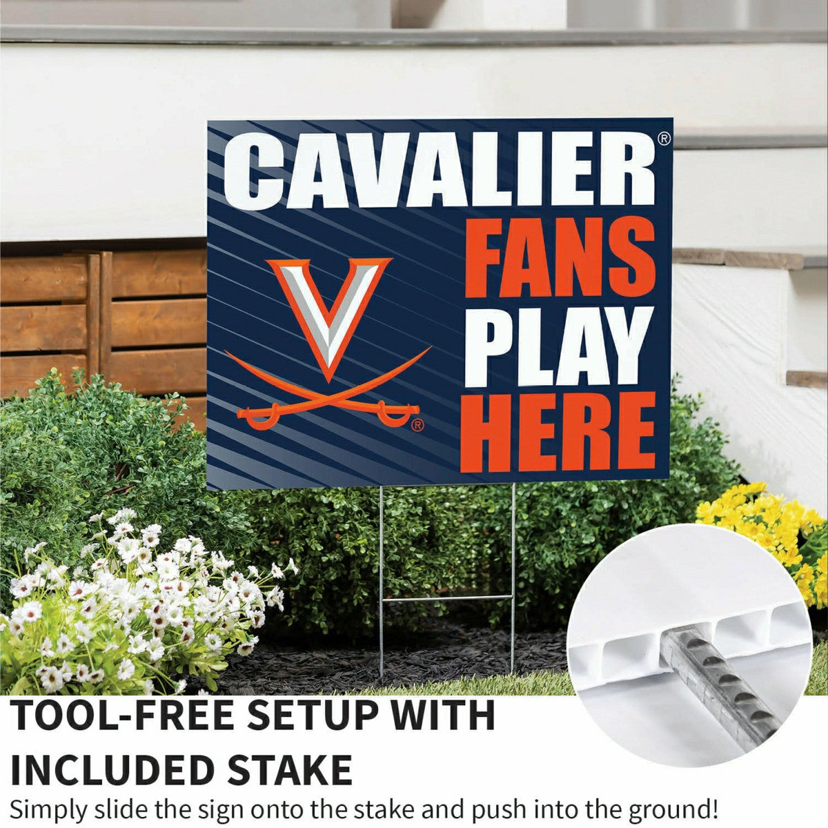 University of Virginia Coroplast Yard Sign "Fans Play Here" - Collegiate Home