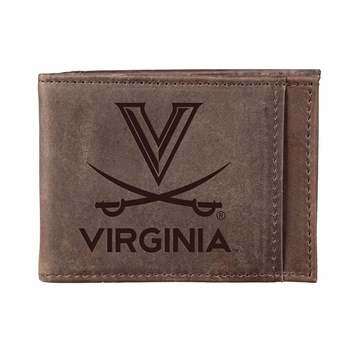 Front Pocket Wallet w/ RFID Blocking, University of Virginia, Brown - Collegiate Home