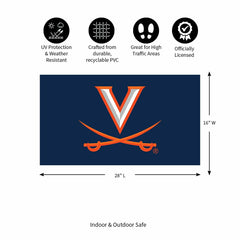 Full Color PVC Mat, 16" x 28", University of Virginia - Collegiate