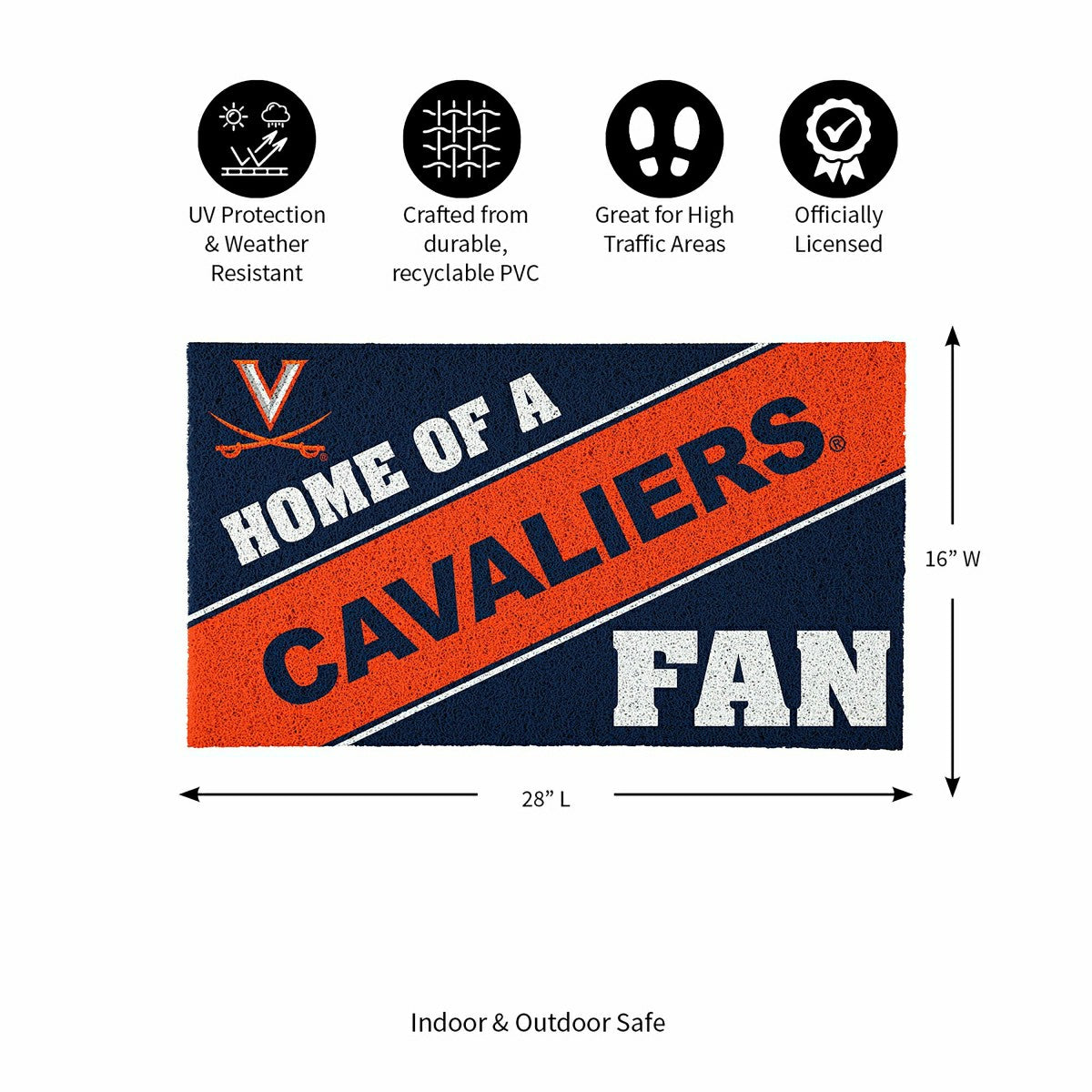 University of Virginia, PVC Mat COLOR, Home of a Fan - Collegiate