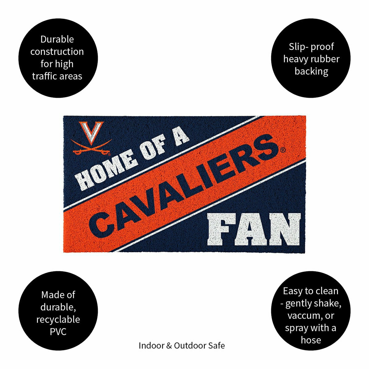 University of Virginia, PVC Mat COLOR, Home of a Fan - Collegiate