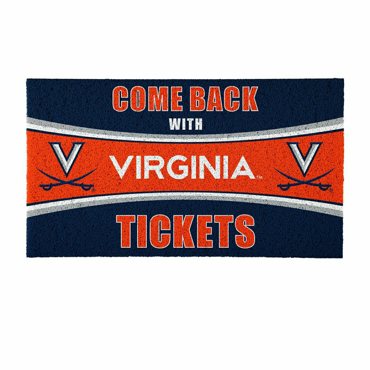 28" x 16" PVC Trapper Mat, Come Back with Tickets, University of Virgi - Collegiate