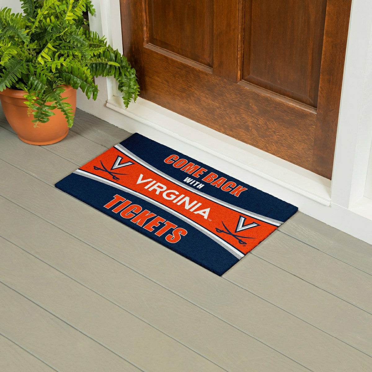 28" x 16" PVC Trapper Mat, Come Back with Tickets, University of Virgi - Collegiate