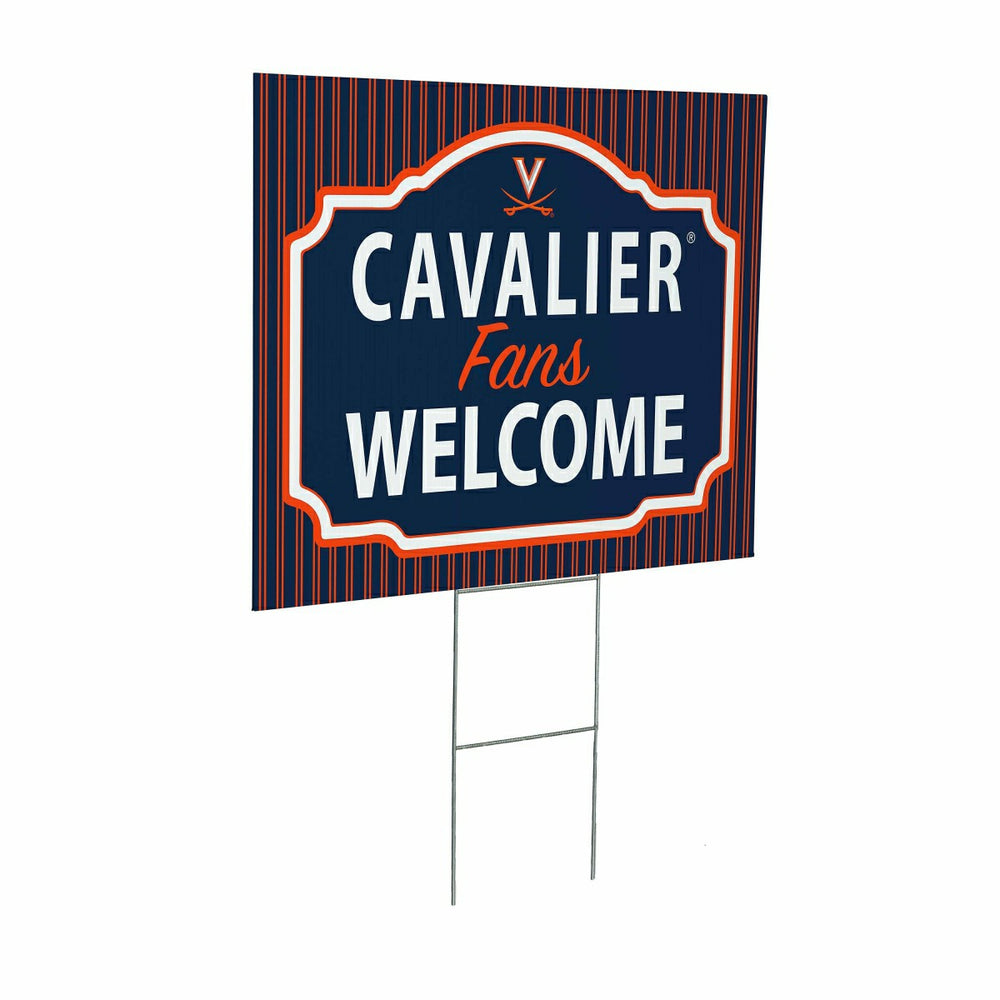 University of Virginia Coroplast Yard Sign, "Fans Welcome" - Collegiate Home