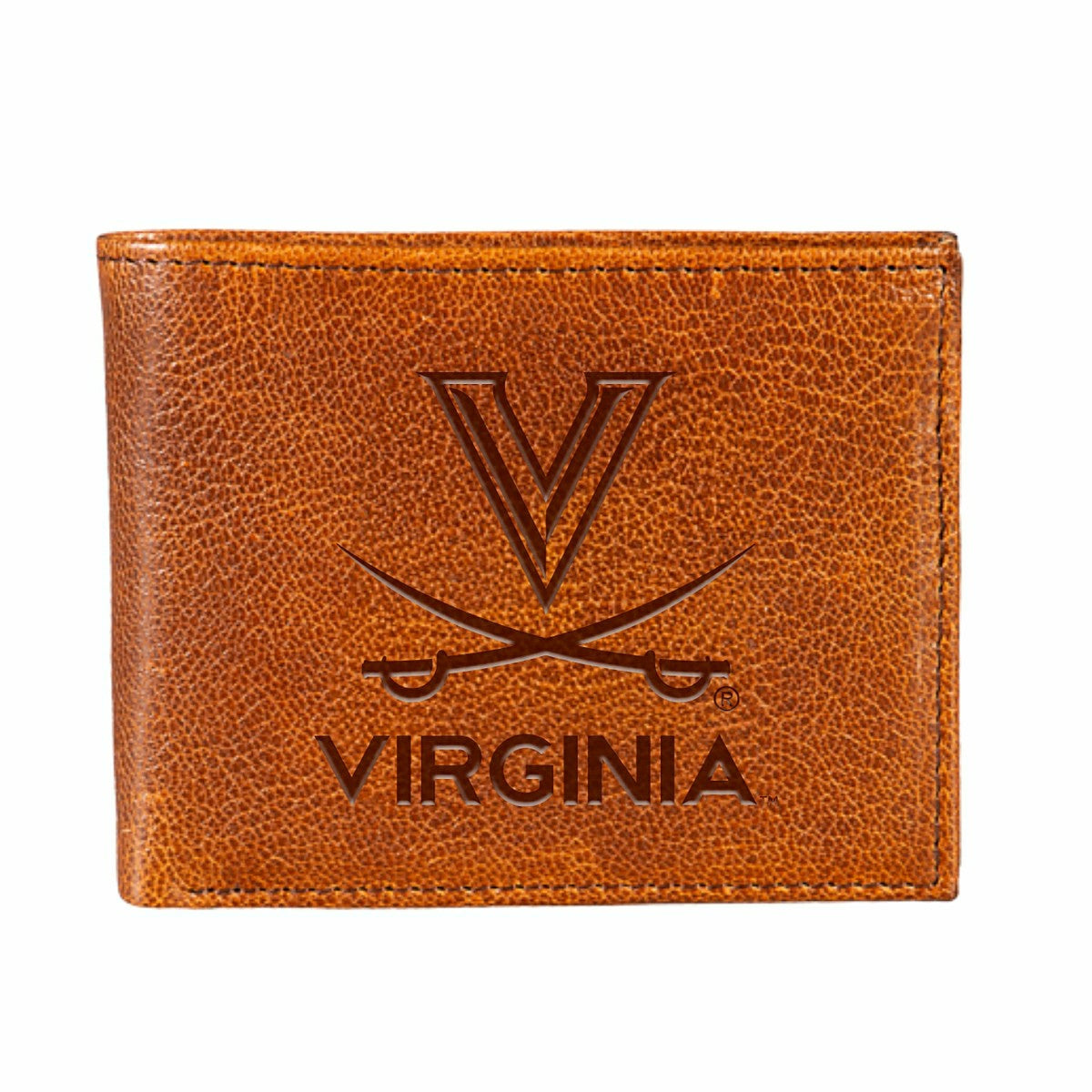 University of Virginia, Embossed 100% Genuine Tumbled Leather Passcase - Collegiate Home