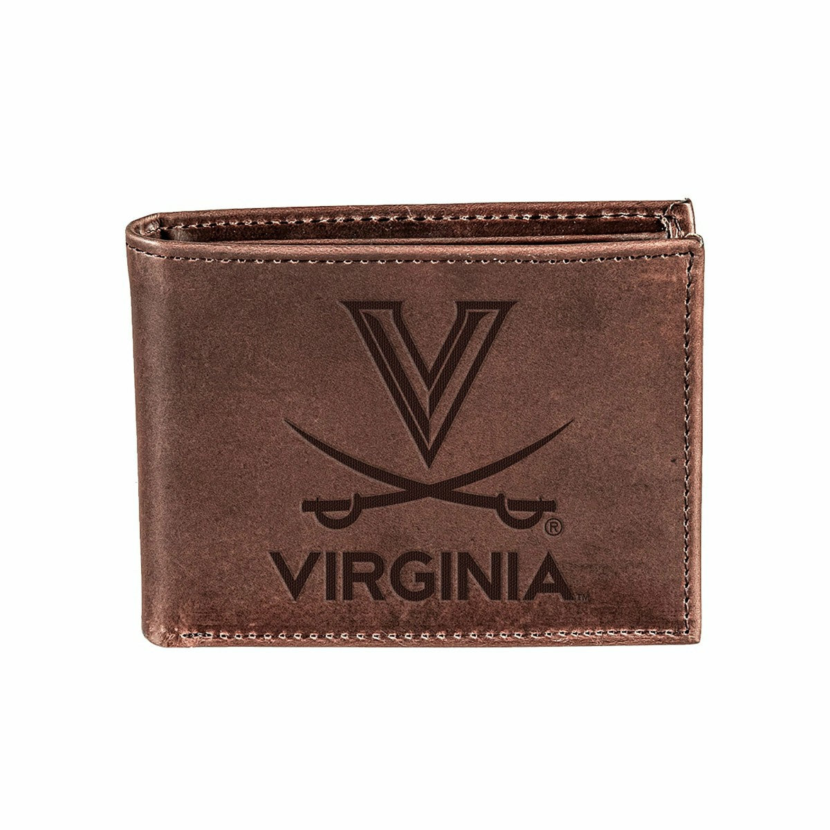 University of Virginia, Bi-Fold Wallet, Brown, CH, 100% Genuine Leathe - Collegiate Home