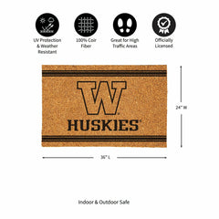 University of Washington Large One Color Coir Mat, 36"x24" - Collegiate