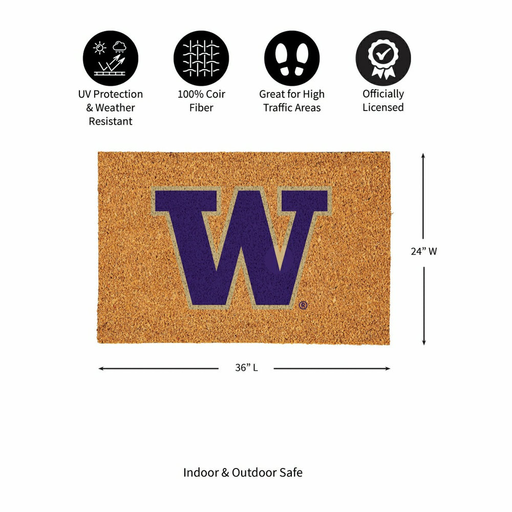 University of Washington Large Full Color Coir Mat, 36"x24" - Collegiate