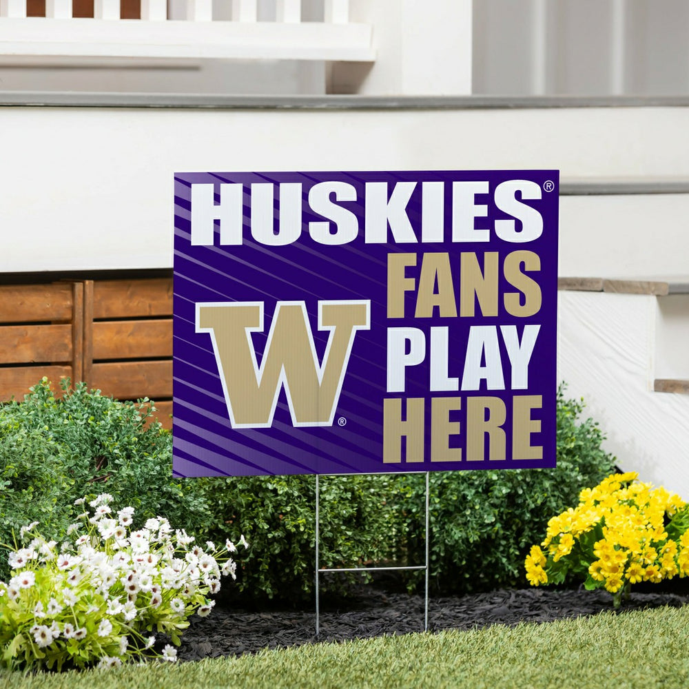 University of Washington Coroplast Yard Sign "Fans Play Here" - Collegiate Home