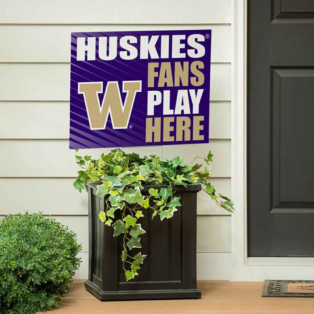 University of Washington Coroplast Yard Sign "Fans Play Here" - Collegiate Home