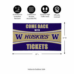 28" x 16" PVC Trapper Mat, Come Back with Tickets, University of Washi - Collegiate