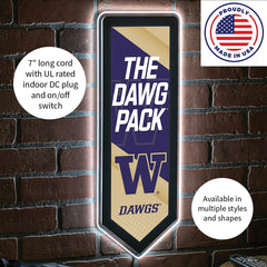 LED Wall Decor, Pennant, University of Washington - Collegiate Home