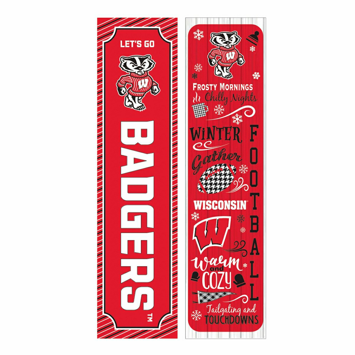 46" Double Sided Leaner, University of Wisconsin-Madison, Winter Seaso - Collegiate Home