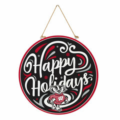 University of Wisconsin-Madison Holiday Round Door Décor with Hanging  - Collegiate Home