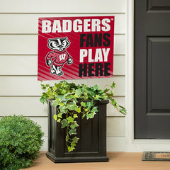 University of Wisconsin-Madison Coroplast Yard Sign "Fans Play Here" - Collegiate Home