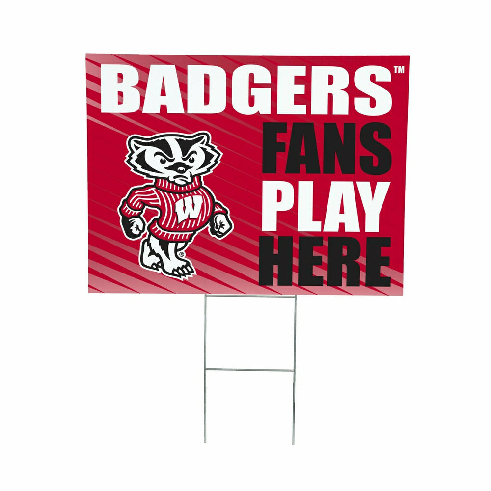 University of Wisconsin-Madison Coroplast Yard Sign "Fans Play Here" - Collegiate Home