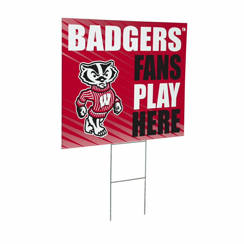 University of Wisconsin-Madison Coroplast Yard Sign "Fans Play Here" - Collegiate Home