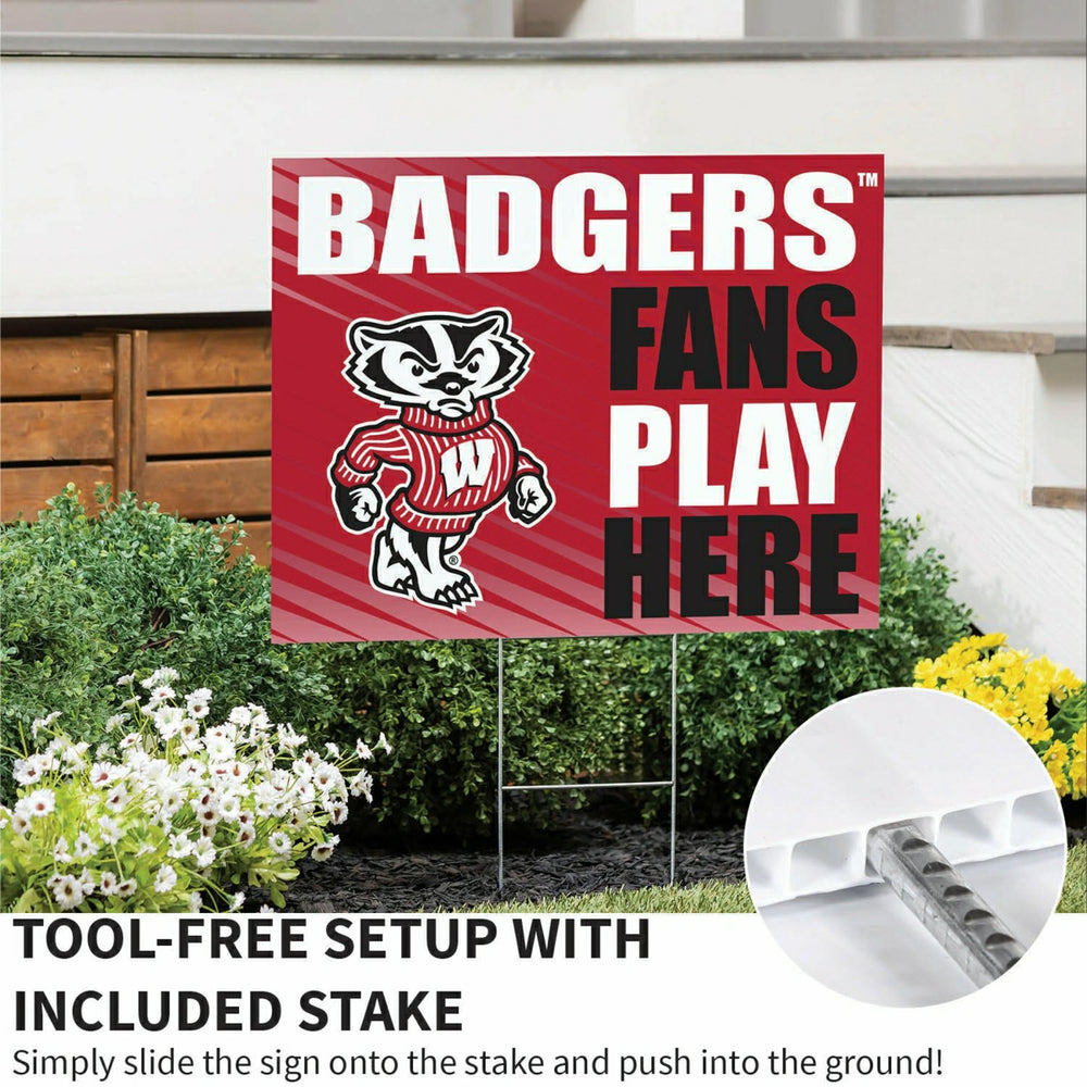 University of Wisconsin-Madison Coroplast Yard Sign "Fans Play Here" - Collegiate Home