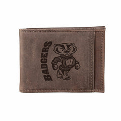 Front Pocket Wallet w/ RFID Blocking, University of Wisconsin-Madison, - Collegiate Home