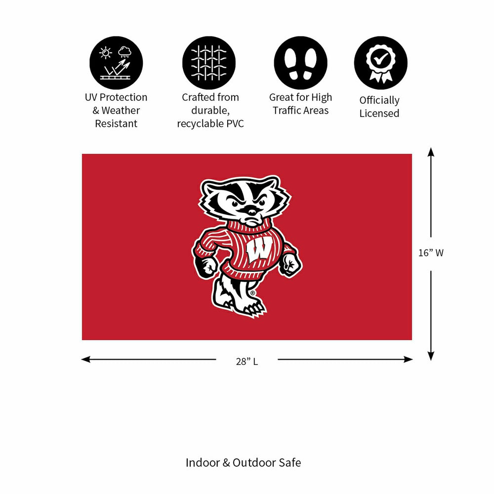 Full Color PVC Mat, 16" x 28", University of Wisconsin-Madison - Collegiate