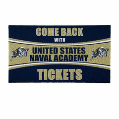 28" x 16" PVC Trapper Mat, Come Back with Tickets, US Naval Academy - Collegiate