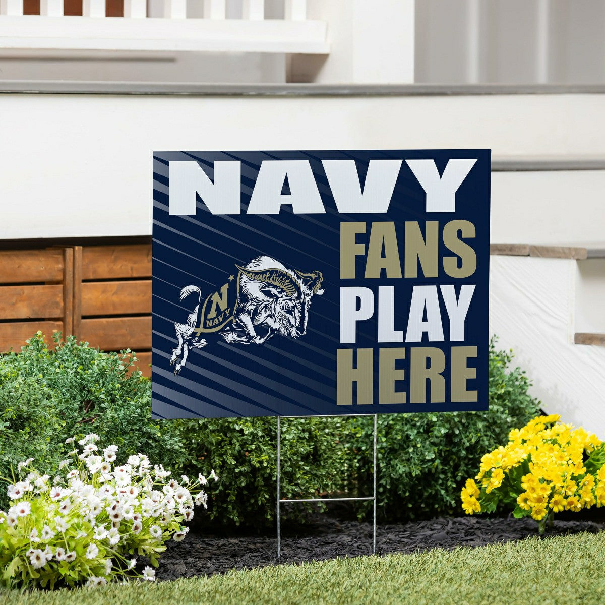US Naval Academy Coroplast Yard Sign "Fans Play Here" - Collegiate Home