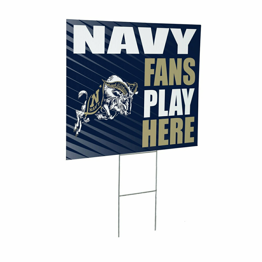 US Naval Academy Coroplast Yard Sign "Fans Play Here" - Collegiate Home