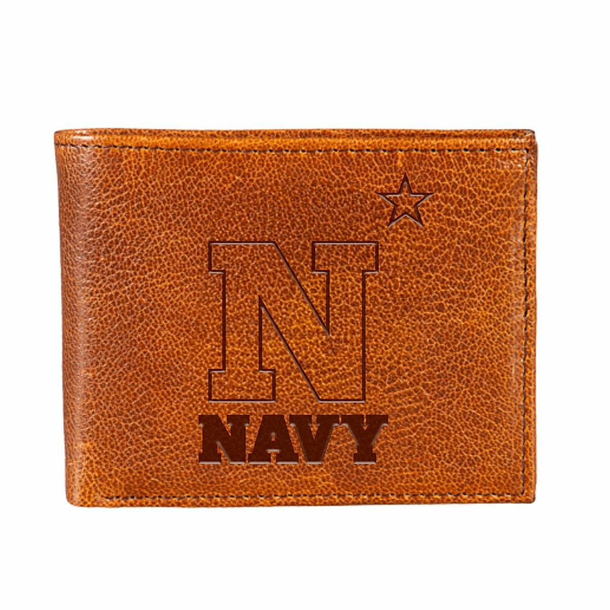 US Naval Academy, Embossed 100% Genuine Tumbled Leather Passcase Bi-Fo - Collegiate Home
