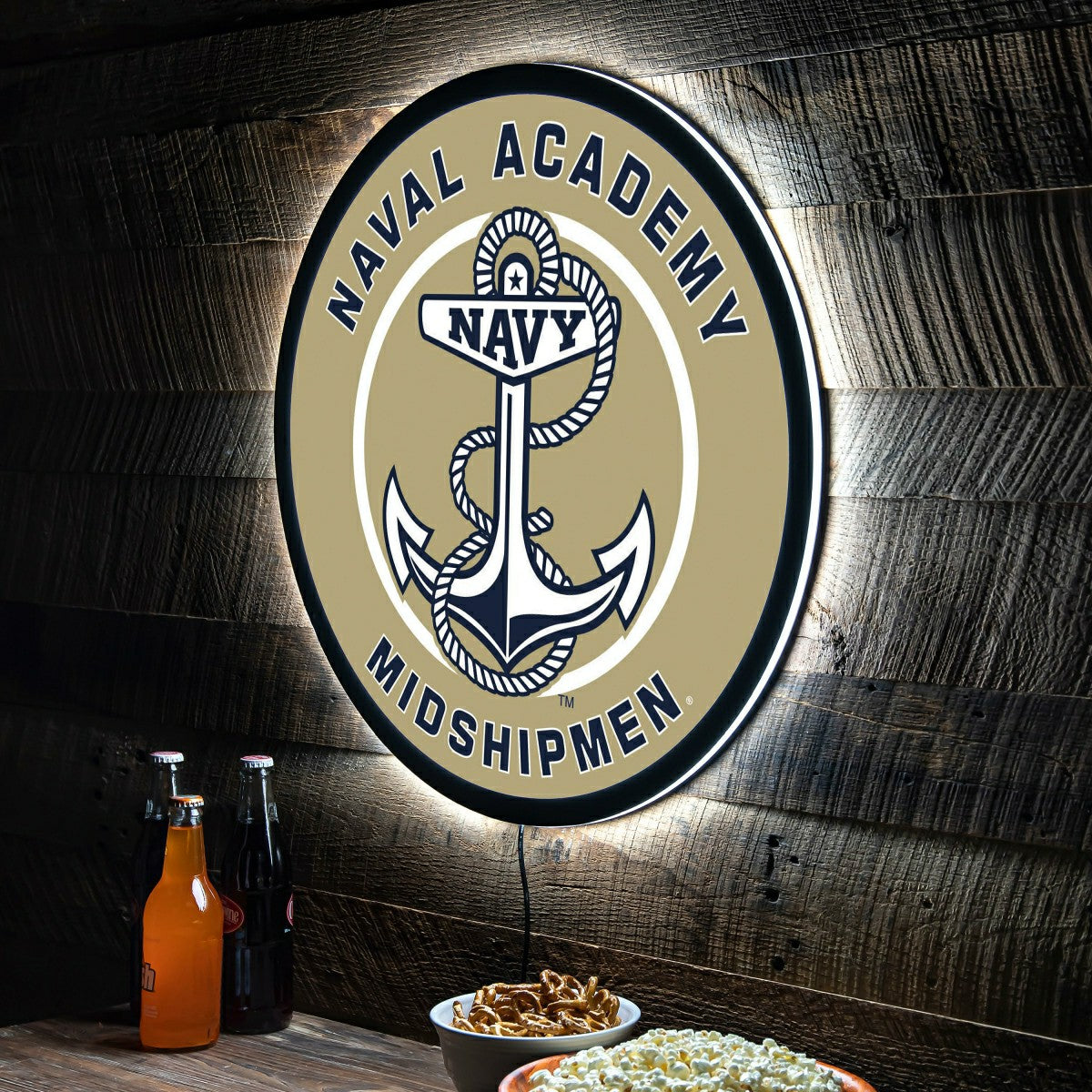 LED Wall Decor, Round, US Naval Academy - Collegiate Home