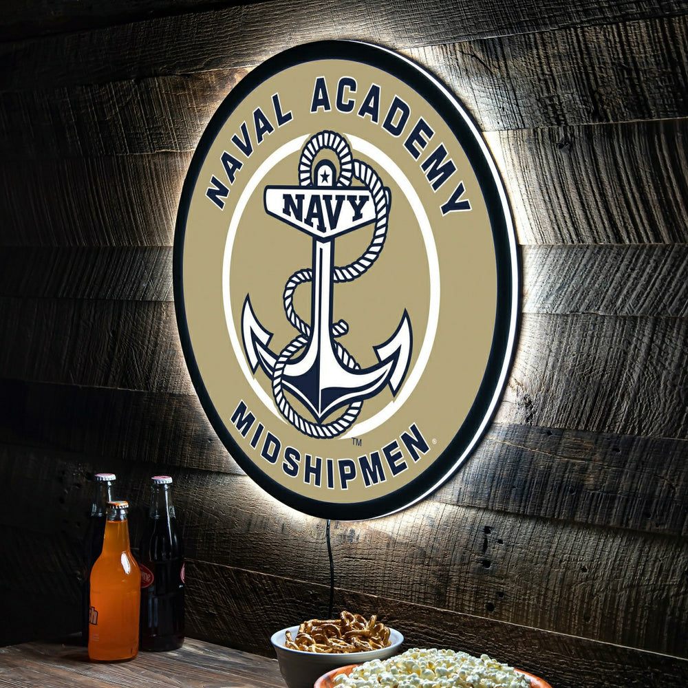 LED Wall Decor, Round, US Naval Academy - Collegiate Home